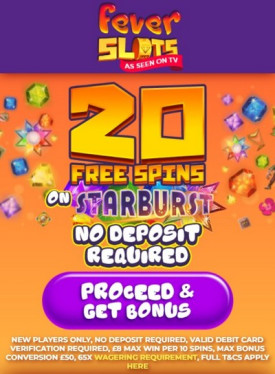 Fever Slots Casino: 20 No Deposit Free Spins on Starburst Fever Slots Casino: 20 No Deposit Free Spins on Starburst