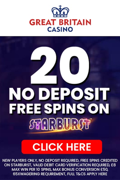 Great Britain Casino: 20 No Deposit Free Spins for new players Great Britain Casino: 20 No Deposit Free Spins for new players