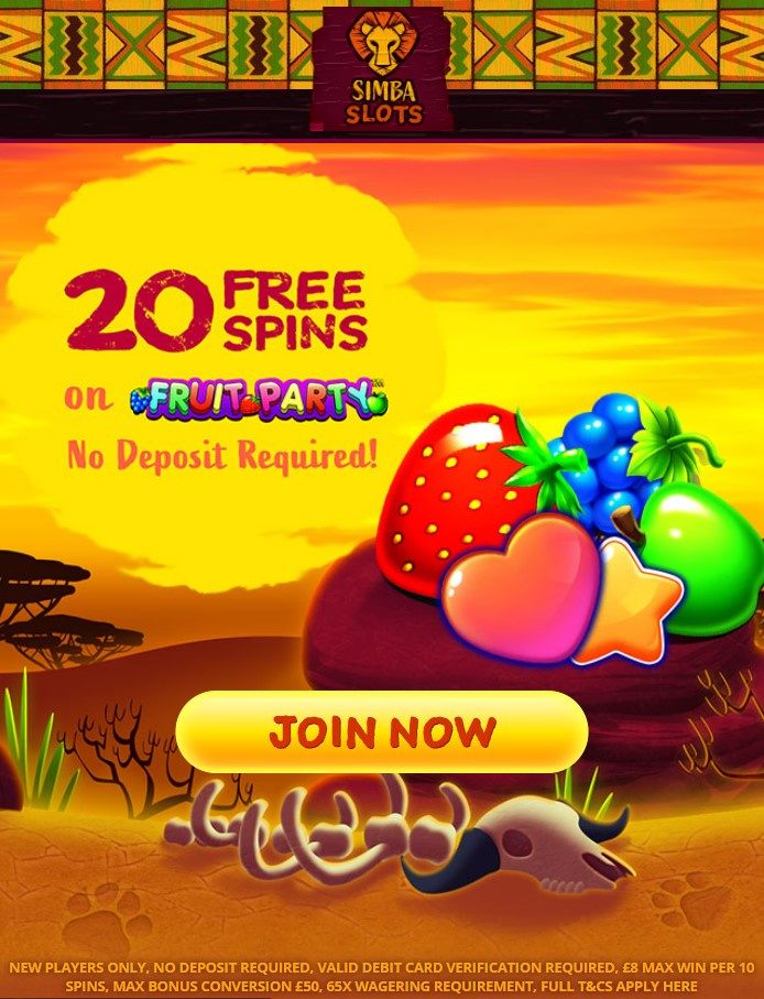 No Deposit Bonus - 20 Free Spins at Simba Slots Casino No Deposit Bonus - 20 Free Spins at Simba Slots Casino