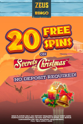 Zeus Bingo Casino: 20 No Deposit Free Spins for new players Zeus Bingo Casino: 20 No Deposit Free Spins for new players