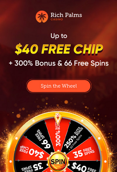 $40 Free Chip without Deposit at UK Casino Rich Palms