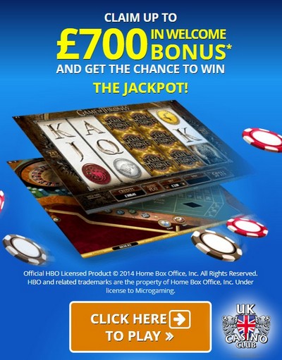 £700 Welcome Bonus at UK Casino Club for new players