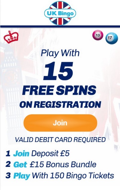 15 No Deposit Free Spins on Registration at UK Bingo Casino 15 No Deposit Free Spins on Registration at UK Bingo Casino