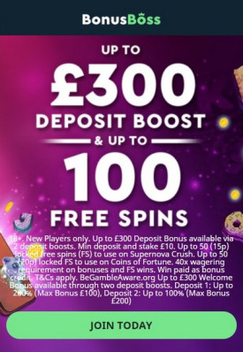 BonusBoss Casino: Welcome Bonus 300% + 100 Free Spins BonusBoss Casino: Welcome Bonus 300% + 100 Free Spins