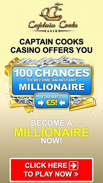 Welcome Bonus at Captain Cooks Casino: 275% + 100 Chances to win