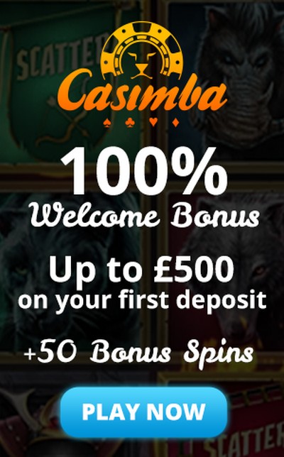Welcome Bonus Casimba Casino: 100% up to £500 + 50 Free Spins Welcome Bonus Casimba Casino: 100% up to £500 + 50 Free Spins