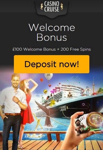 £100 + 200 Free Spins Welcome Bonus at Casino Cruise