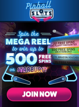 Welcome Bonus at Pinball Slots Casino Up To 500 Free Spins