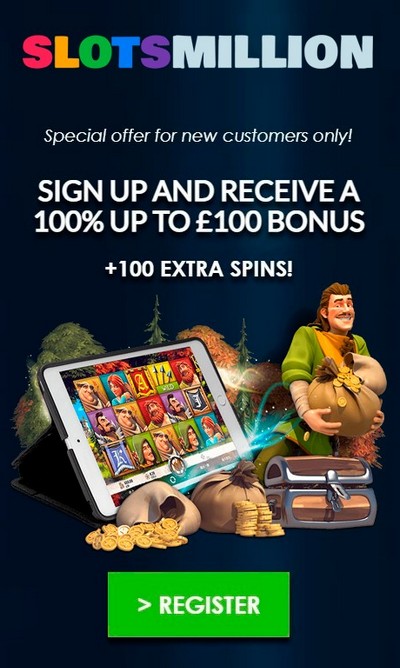 100 Free Spins + 100% Welcome Bonus at SlotsMillion Casino 100 Free Spins + 100% Welcome Bonus at SlotsMillion Casino
